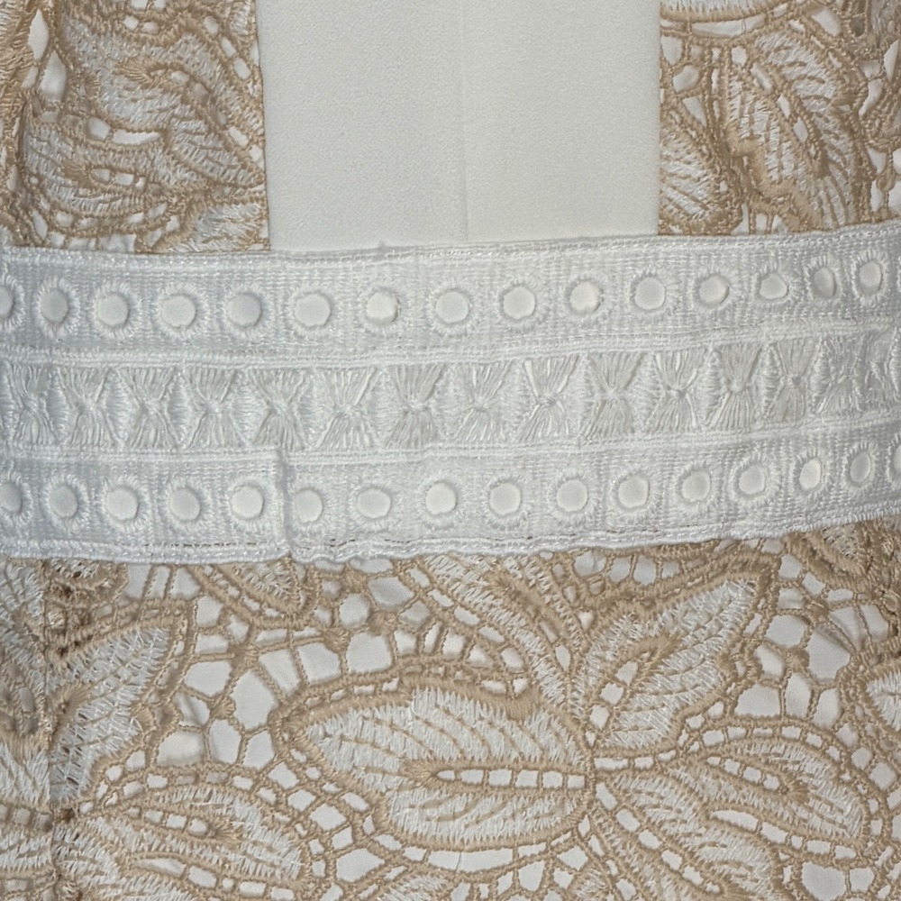Antonio Melani Egot Lace Midi Dress Ivory Biscotti Bridal Coquette Size 6 NWT - Picture 6 of 15